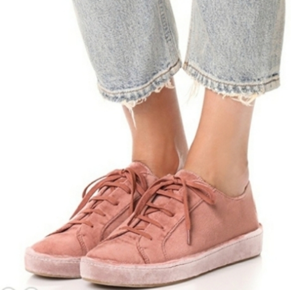 Joie ‘Daryl’ millennial pink velvet sneaker size 6 - Picture 2 of 13